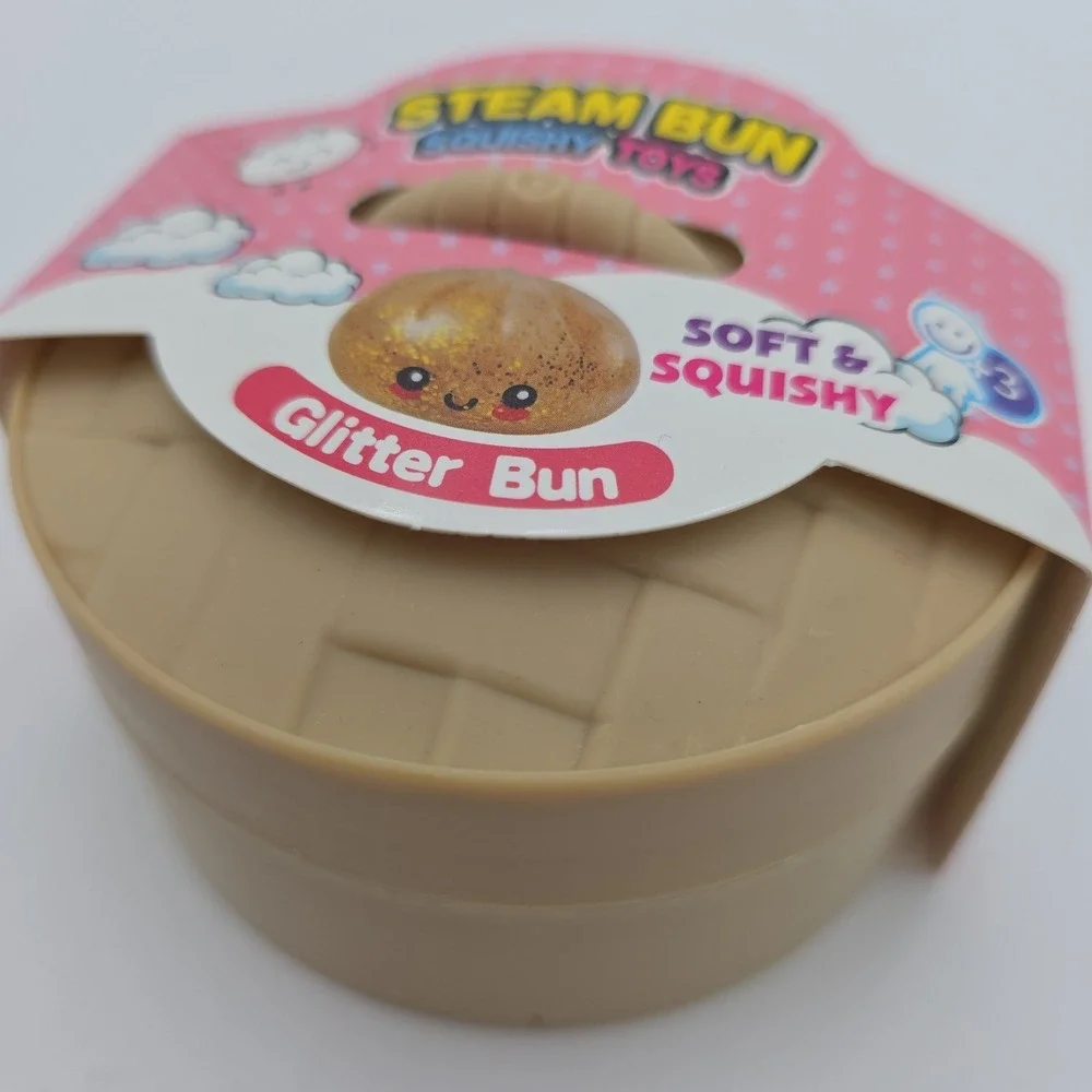 NEW Steam Bun Red Squishy Glitter Bun Dumpling With Orbies
